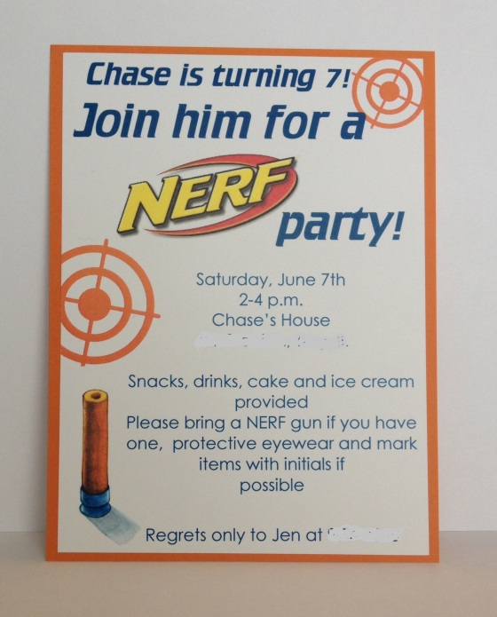 NERF Party Invite
